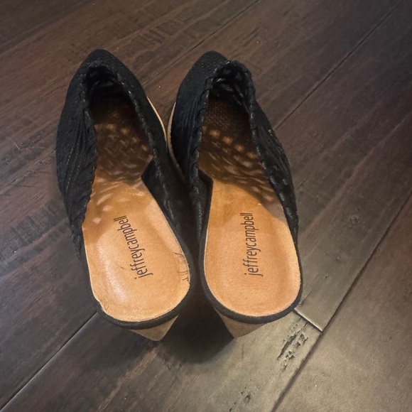 Anthropologie Jeffrey Campbell Black Suede Favela woven mule size 9.5 - Picture 11 of 16